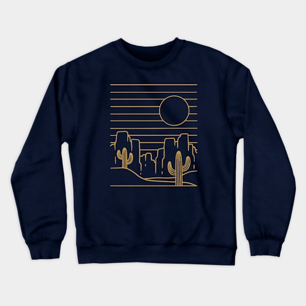 Desert Lines - Golden Version Crewneck Sweatshirt by SommersethArt